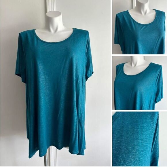 Lane Bryant Turquoise T-shirt, Size 26/28 - Picture 1 of 8